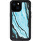 Aqua Blue Marble Ink iPhone 15 Waterproof Case